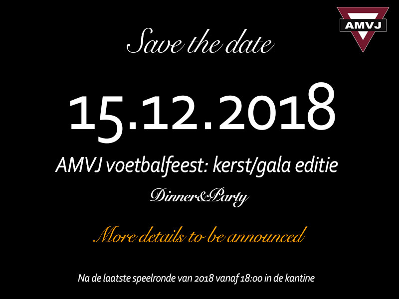 15 december AMVJ Kerst/Gala diner